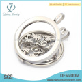 Charming small flower floating coin locket, professional locket manufacturer